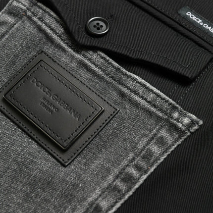 Dolce & Gabbana Black Gray Slim Cotton Denim Jeans Pants