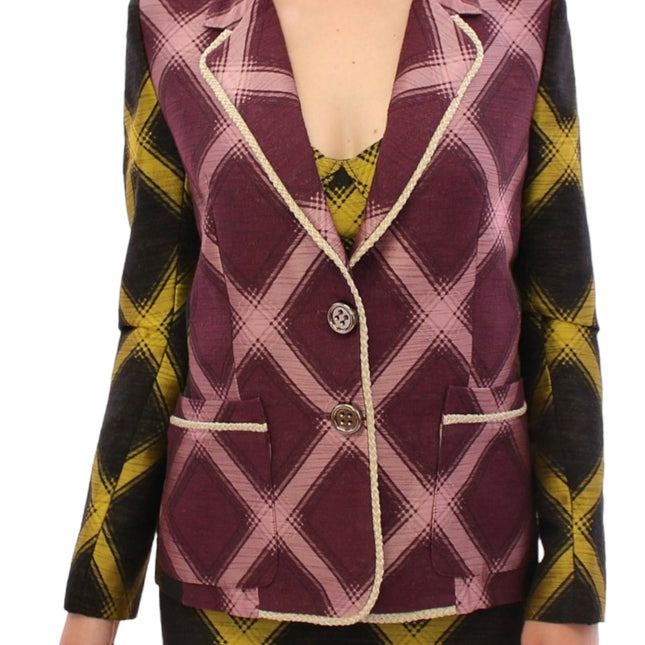 House of Holland Purple checkered blazer jacket