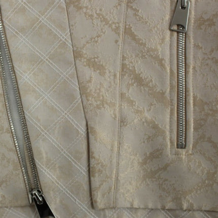 Zeyneptosun Beige brocade sleeveless jacket
