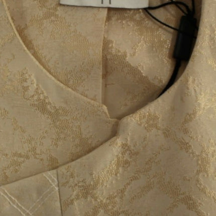 Zeyneptosun Beige brocade sleeveless jacket