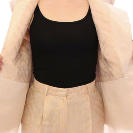 Zeyneptosun Beige brocade sleeveless jacket