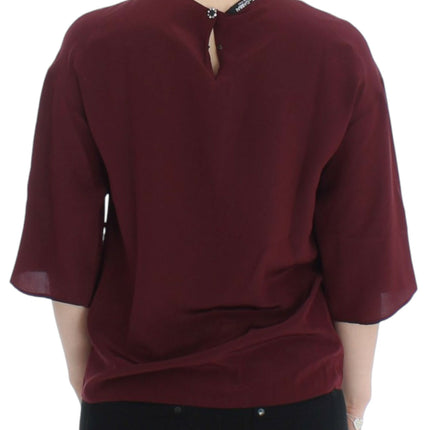 Dolce & Gabbana Red 3/4 sleeve silk blouse