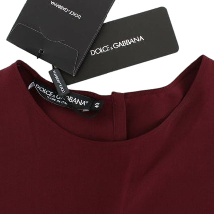 Dolce & Gabbana Red 3/4 sleeve silk blouse