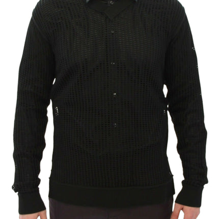 Dolce & Gabbana Dark Green Runway Netz Pullover Netted Sweater