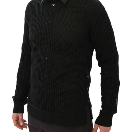 Dolce & Gabbana Dark Green Runway Netz Pullover Netted Sweater