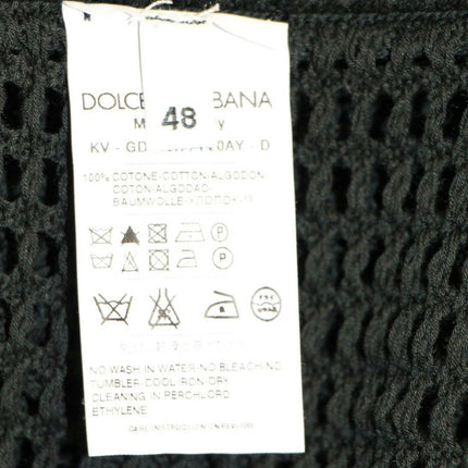 Dolce & Gabbana Dark Green Runway Netz Pullover Netted Sweater