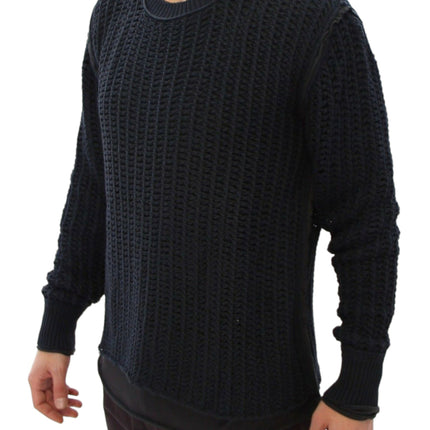 Dolce & Gabbana Blue Runway Netz Pullover Netted Sweater