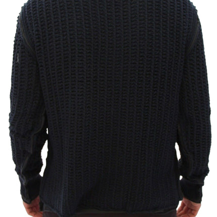 Dolce & Gabbana Blue Runway Netz Pullover Netted Sweater
