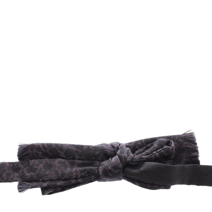 Dolce & Gabbana Gray Black Wool Bow Tie
