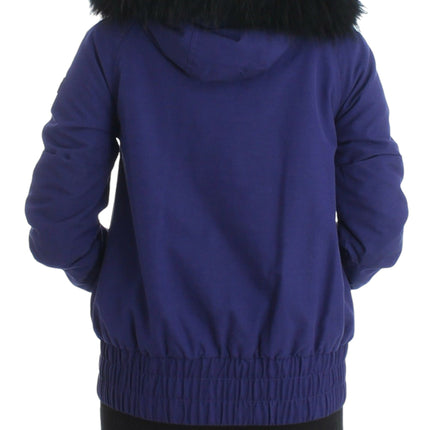 GF Ferre Blue Padded Jacket Hooded Short K-Way