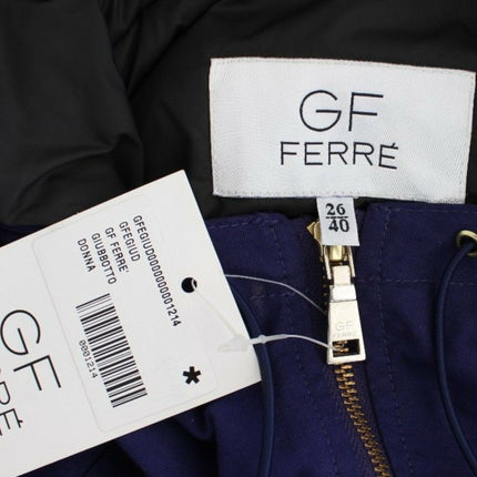 GF Ferre Blue Padded Jacket Hooded Short K-Way