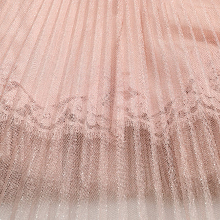 Dolce & Gabbana Pink One Shoulder Pleated Lame Tulle Dress