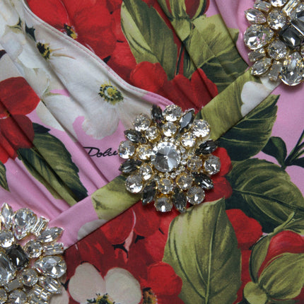 Dolce & Gabbana Multicolor Floral Crystal Embellished A-line Dress