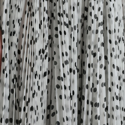 Dolce & Gabbana White Polka Dot A-line Pleated Maxi Dress
