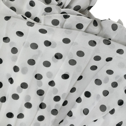 Dolce & Gabbana White Polka Dot A-line Pleated Maxi Dress
