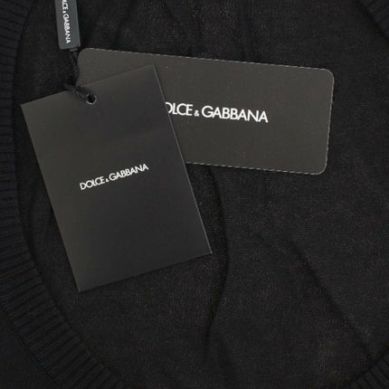 Dolce & Gabbana Black Cashmere Crewneck Sweater Pullover