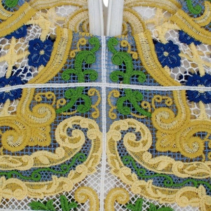Dolce & Gabbana Multicolor Majolica Embroidered Sweater