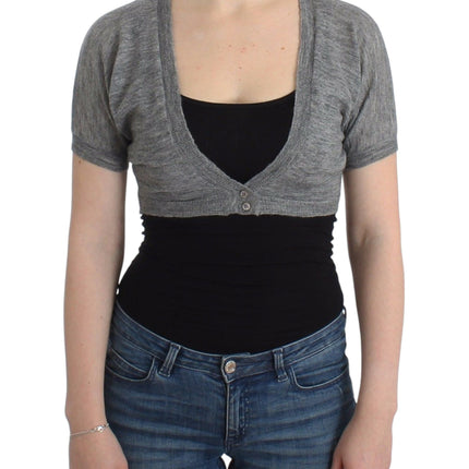 Ermanno Scervino Lingerie Knit Gray Bolero Sweater Cardigan