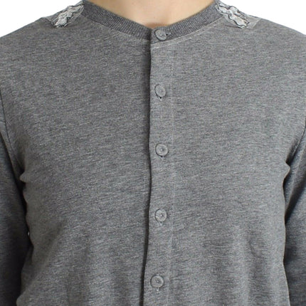 Ermanno Scervino Lingerie Gray Lace Sweater Cardigan Top