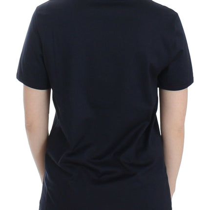 Ermanno Scervino Lingerie Blue Crewneck Cotton Logo T-shirt