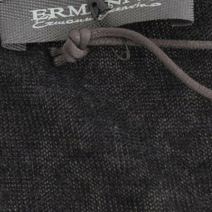 Ermanno Scervino Black Wool Blend Stretch Long Sleeve Sweater