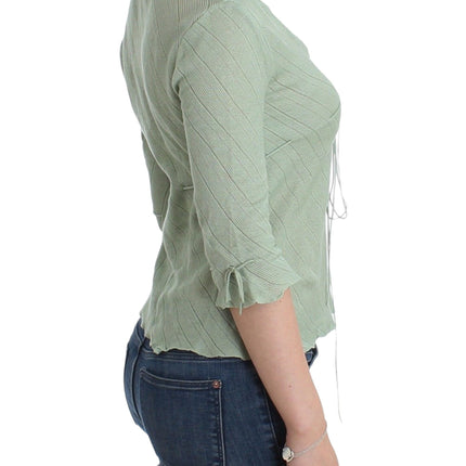 Ermanno Scervino Green Lightweight Knit Sweater Top Blouse