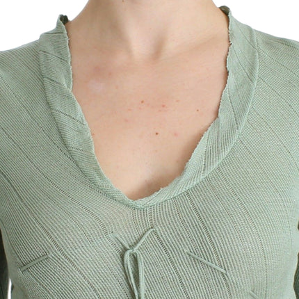 Ermanno Scervino Green Lightweight Knit Sweater Top Blouse