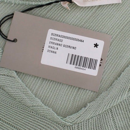 Ermanno Scervino Green Lightweight Knit Sweater Top Blouse