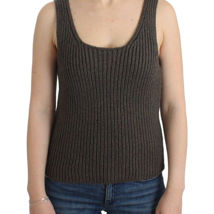 Ermanno Scervino Gray Knit Top Knitted Sweater Merino Wool