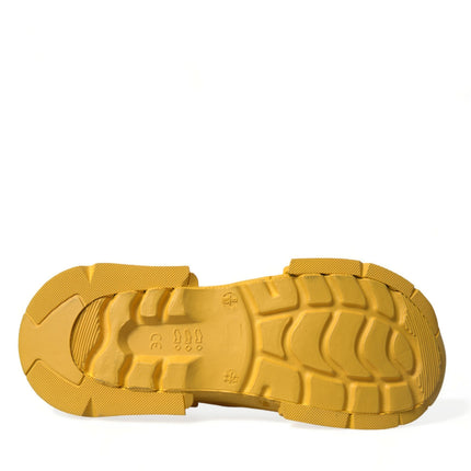 Dolce & Gabbana Yellow Green Rubber Clogs Men Slippers Men Shoes