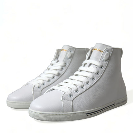 Dolce & Gabbana White Saint Tropez High Top Men Sneakers Shoes