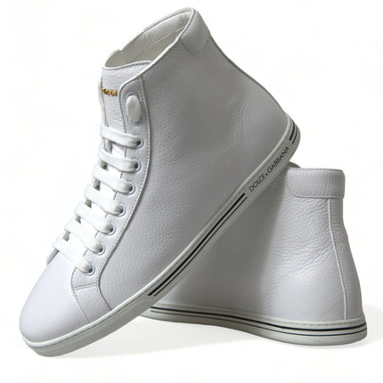 Dolce & Gabbana White Saint Tropez High Top Men Sneakers Shoes