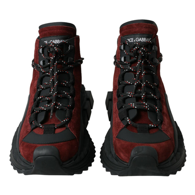 Dolce & Gabbana Burgundy Super King High Top Men Sneakers Shoes