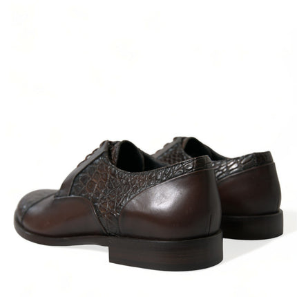 Dolce & Gabbana Brown Exotic Leather Lace Up Oxford Dress Shoes