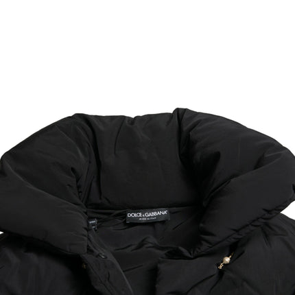Dolce & Gabbana Black Embellished Quilted Shell Bomber Jacket
