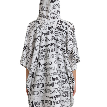 Dolce & Gabbana White Logo Print Hooded Blouson T-shirt Top