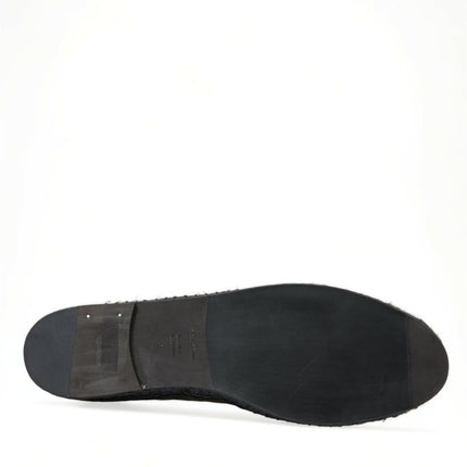 Dolce & Gabbana Black Exotic Leather Espadrilles Slip On Shoes