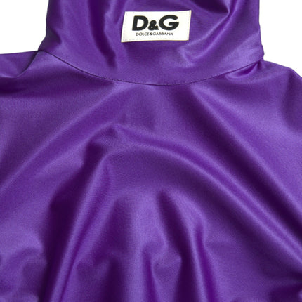 Dolce & Gabbana Purple Nylon Stretch Slim Long Sleeves Top