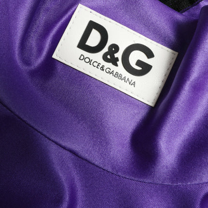 Dolce & Gabbana Purple Nylon Stretch Slim Long Sleeves Top