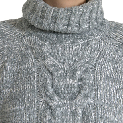 Dolce & Gabbana Gray Cashmere Turtle Neck Pullover Sweater
