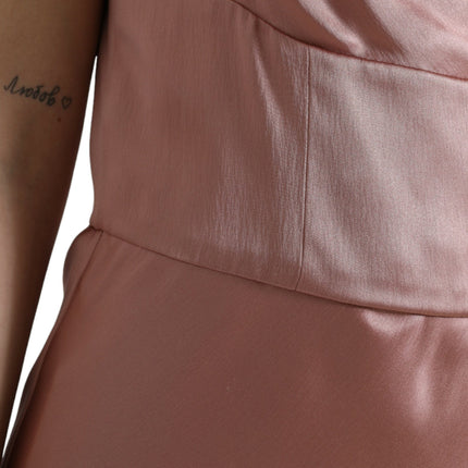 Dolce & Gabbana Pink Silk Spaghetti Straps Long Gown Dress