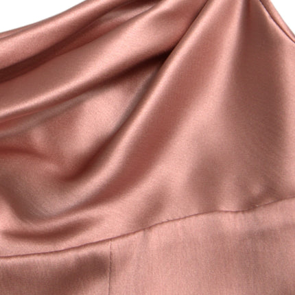 Dolce & Gabbana Pink Silk Spaghetti Straps Long Gown Dress