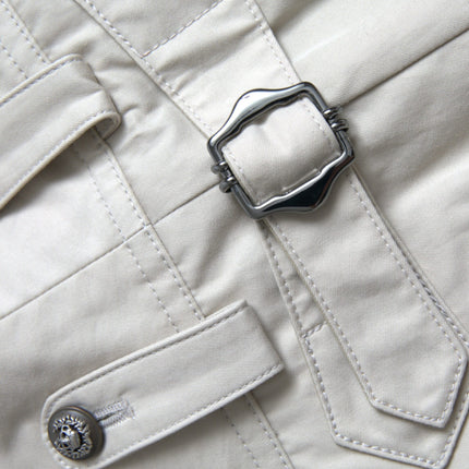 Dolce & Gabbana Beige Cotton High Waist Tapered Pants