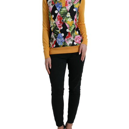Dolce & Gabbana Multicolor Patchwork Cashmere Henley Sweater