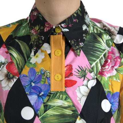 Dolce & Gabbana Multicolor Patchwork Cashmere Henley Sweater