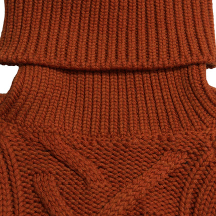 Dolce & Gabbana Brown Wool Knit Turtleneck Pullover Sweater