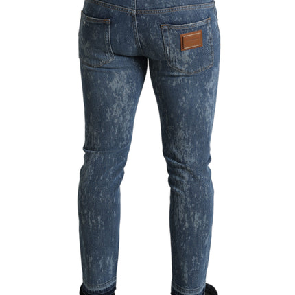 Dolce & Gabbana Blue Washed Skinny Cotton Stretch Denim Jeans