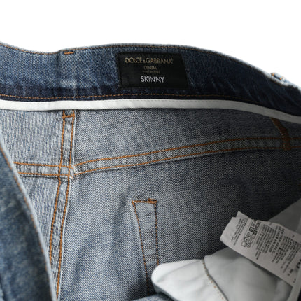 Dolce & Gabbana Blue Washed Skinny Cotton Stretch Denim Jeans