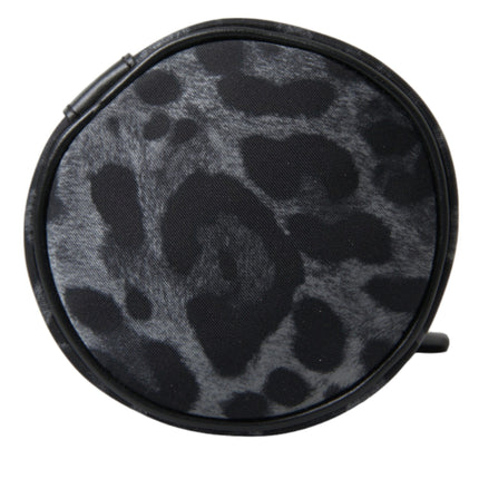 Dolce & Gabbana Black Leopard Round Slim Tote Bottle Cage Bag