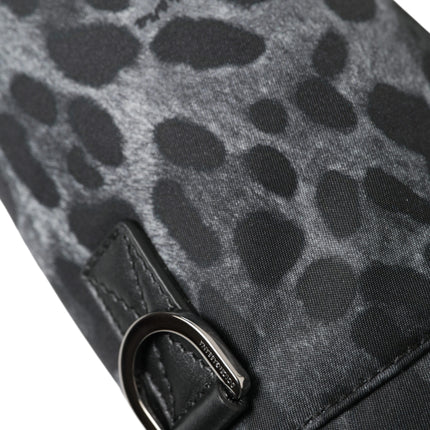 Dolce & Gabbana Black Leopard Round Slim Tote Bottle Cage Bag